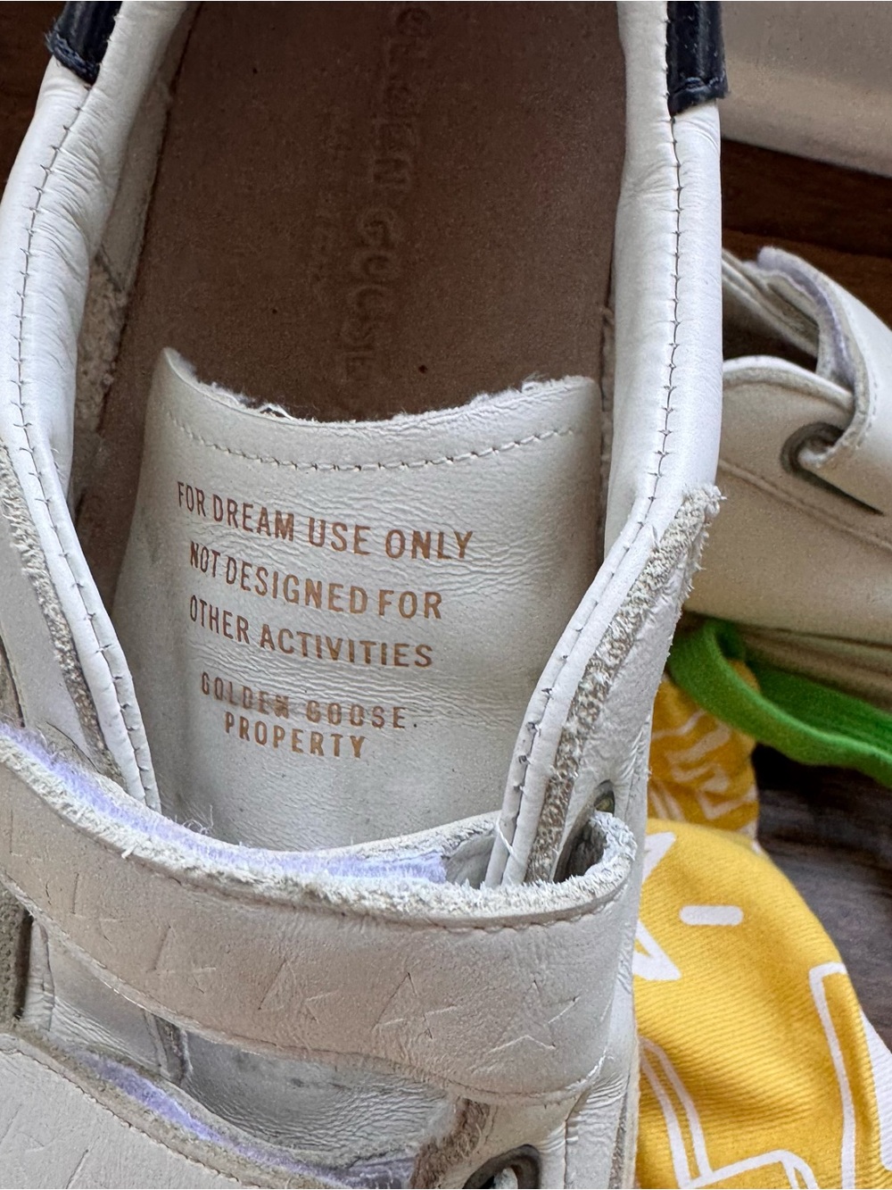 Golden Goose White Sneakers with Gray Star and Navy- Velcro straps -rare find! - Picture 5 of 11